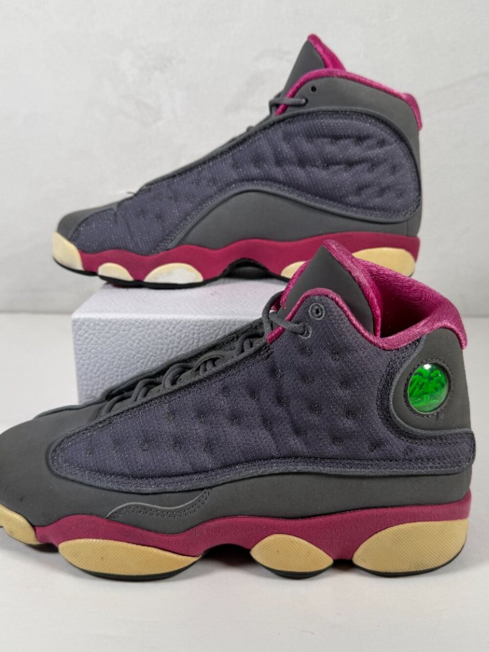 Nike Air Jordan 13 GS Retro Youth Sneakers Size 7Y Grey Maroon 439358-029 EUC - Picture 4 of 9